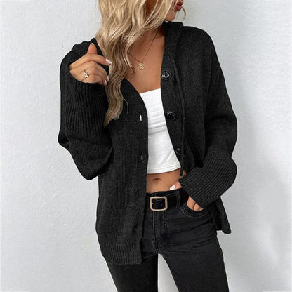Damen Strickjacke mit Knöpfen Vorne Baumwolle Beige
