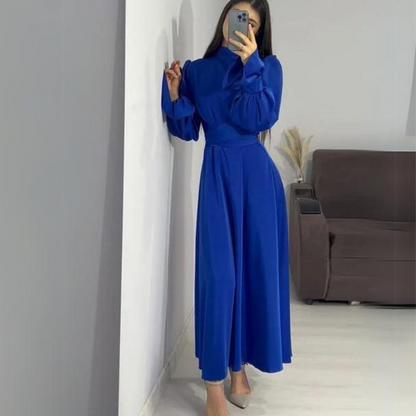 Norvielle Damen Seidenkleid Langärmlig Weich