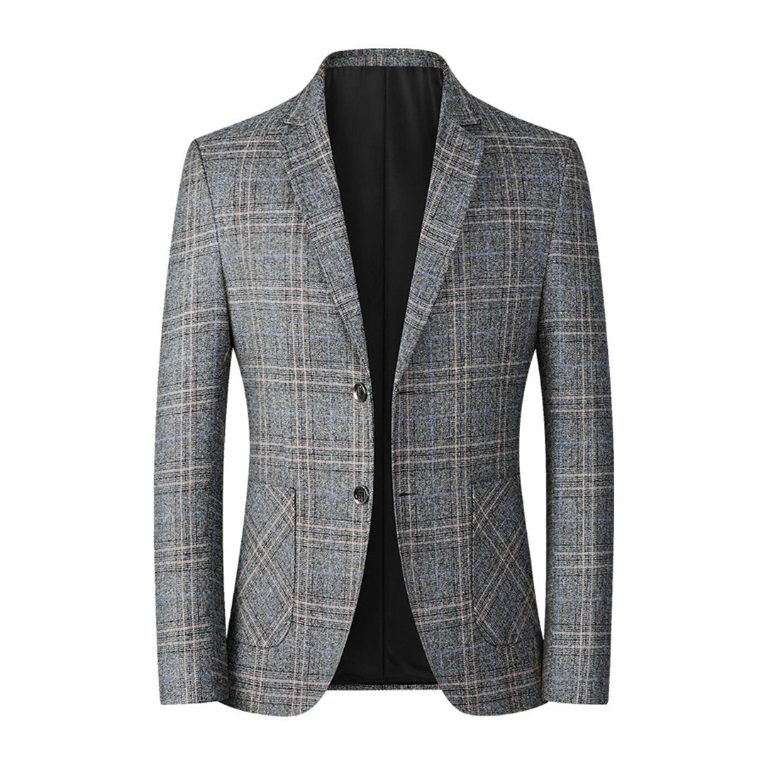 Herren Blazer Einreihig Karierter Anzugjacke - Norvielle