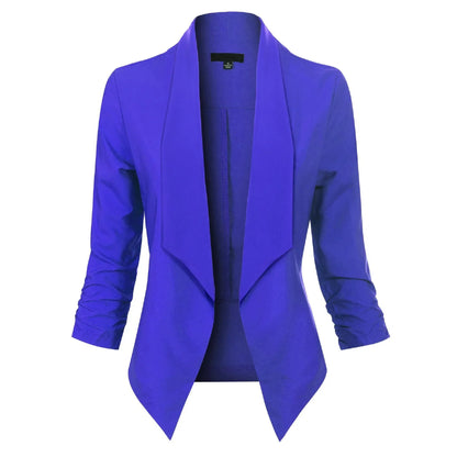Damen Blazer Offene Front Langärmelig