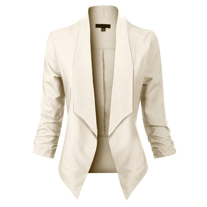 Damen Blazer Offene Front Langärmelig