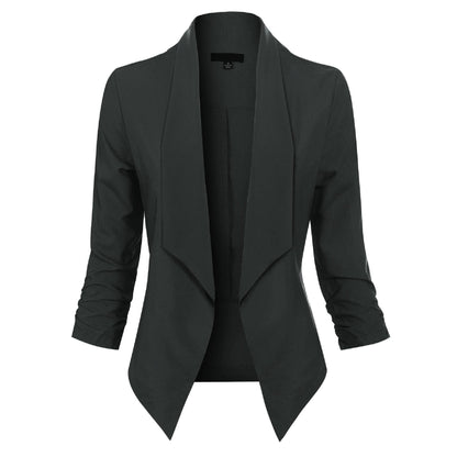 Damen Blazer Offene Front Langärmelig