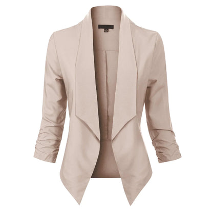 Damen Blazer Offene Front Langärmelig