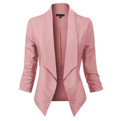 Damen Blazer Offene Front Langärmelig