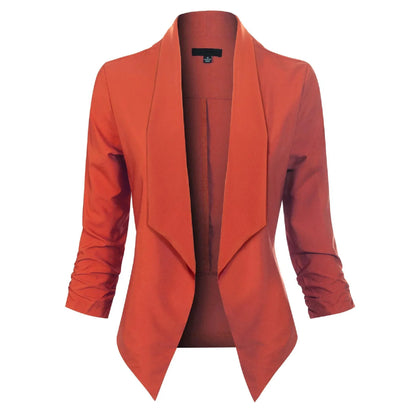 Damen Blazer Offene Front Langärmelig