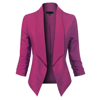 Damen Blazer Offene Front Langärmelig
