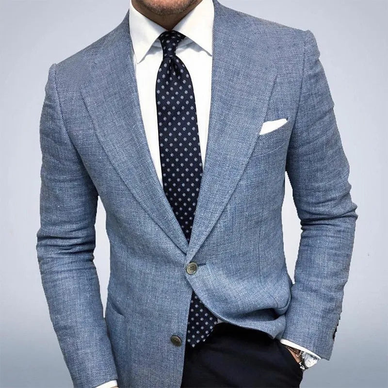 Herren Blazer Tailliert Strukturiert