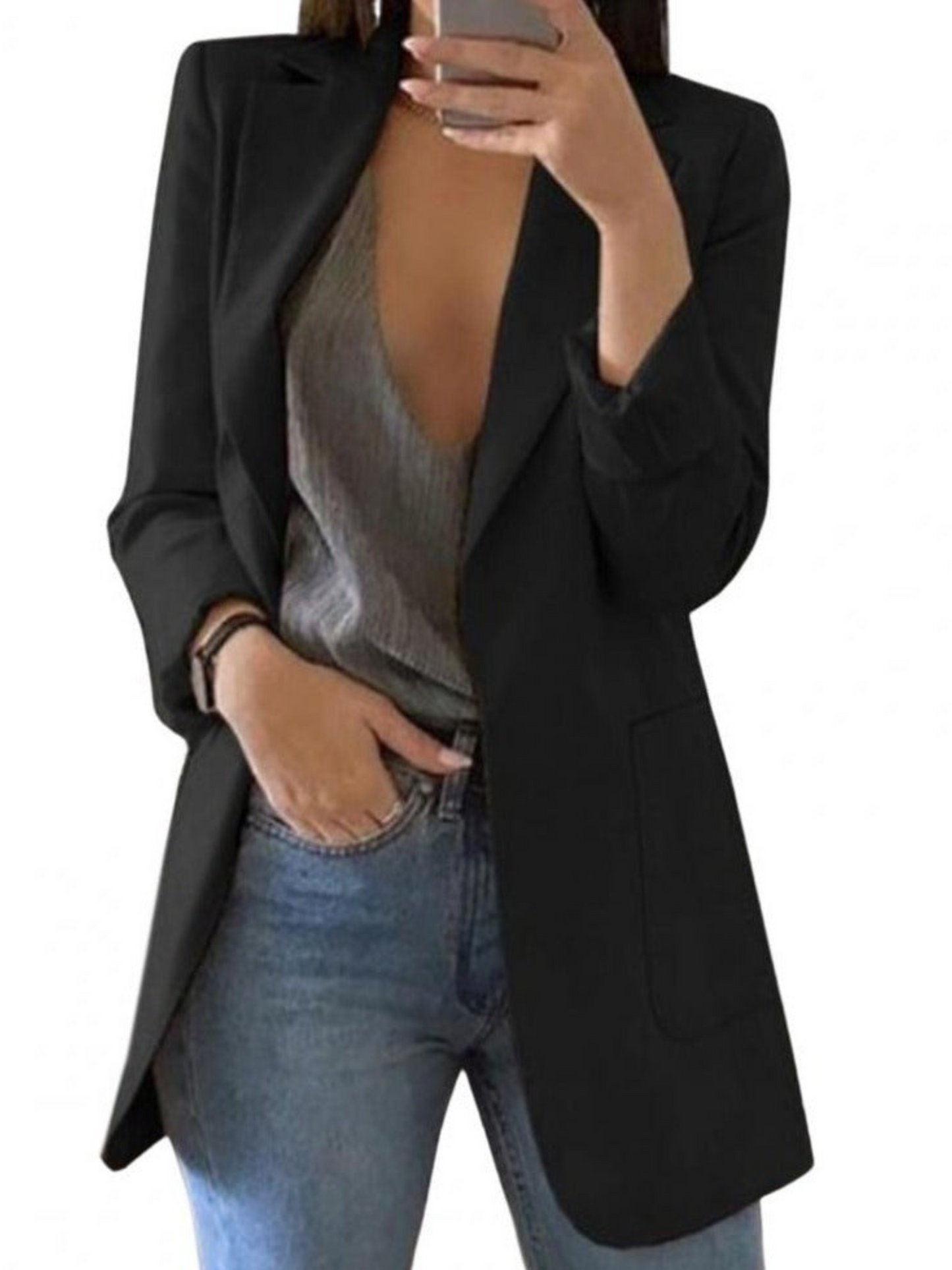 Damen Blazer Taillierte Passform Langarm - Norvielle