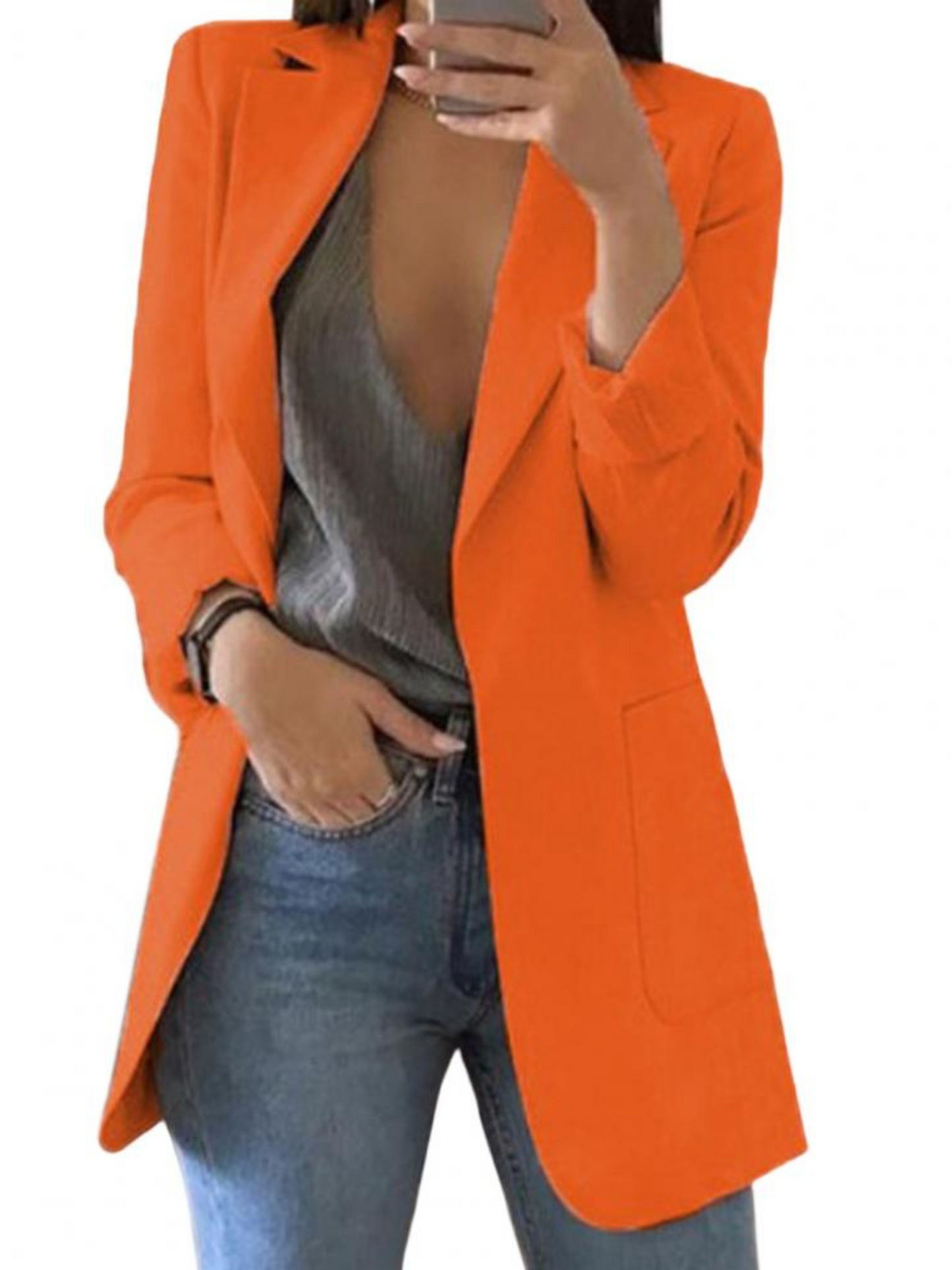 Damen Blazer Taillierte Passform Langarm