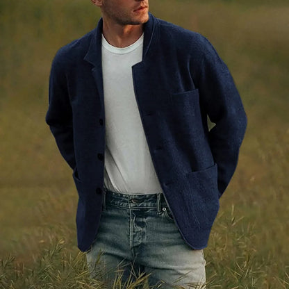 Blazerjacke – Lässig – Einreihig – Herrenjacke-Blau-S-Chaps Herrenmode
