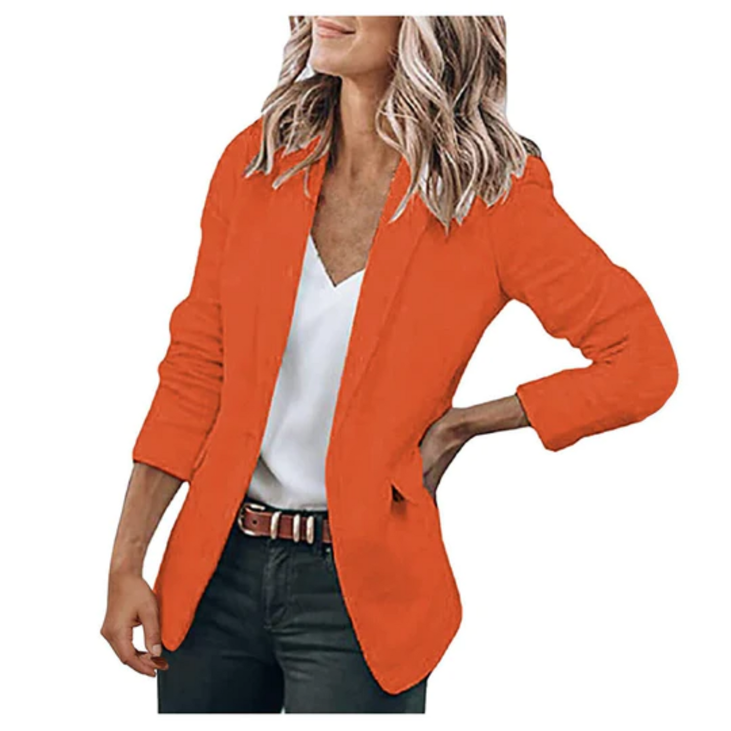 Damen Freizeitblazer Offener Schnitt Büroblazer