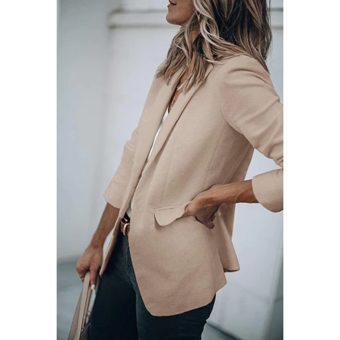 Damen Freizeitblazer Offener Schnitt Büroblazer