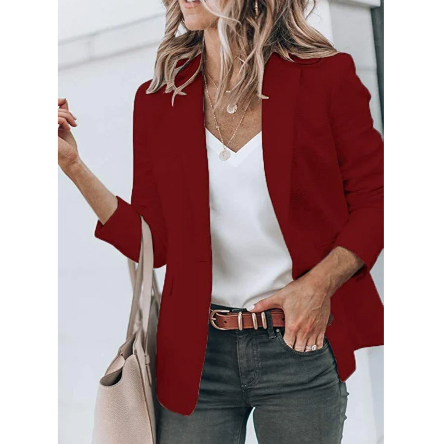 Damen Freizeitblazer Offener Schnitt Büroblazer