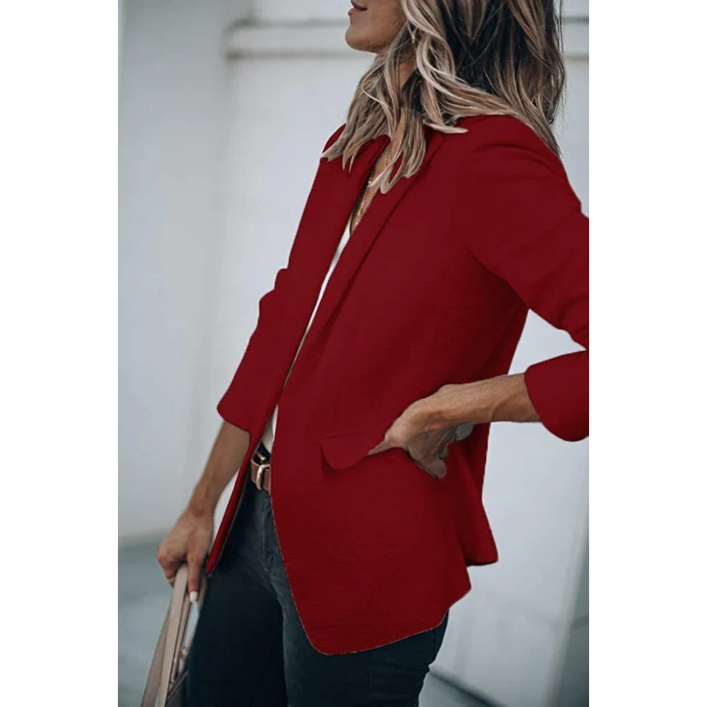 Damen Freizeitblazer Offener Schnitt Büroblazer