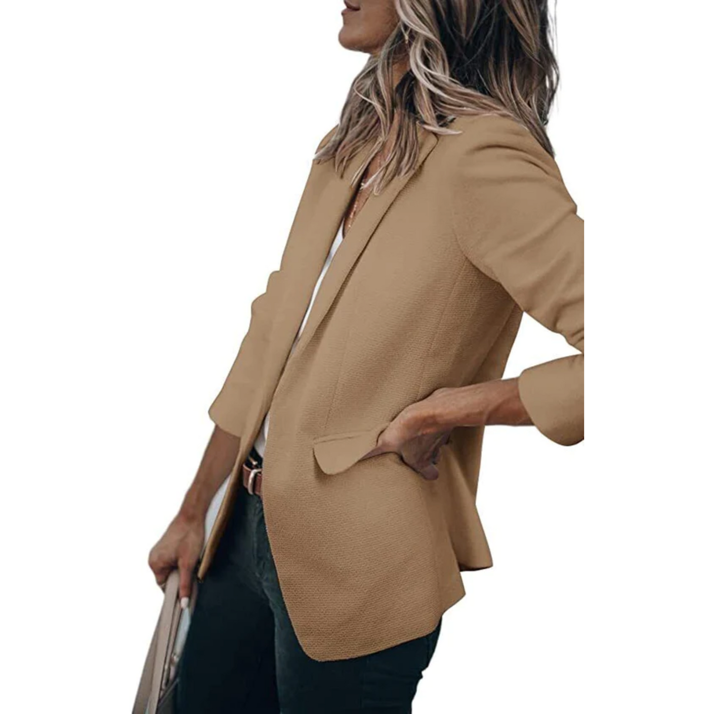 Damen Freizeitblazer Offener Schnitt Büroblazer