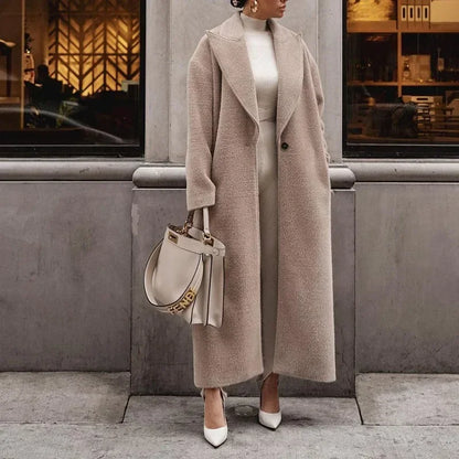 Damen Langmantel Klassisches Revers Zeitloses Design - Norvielle