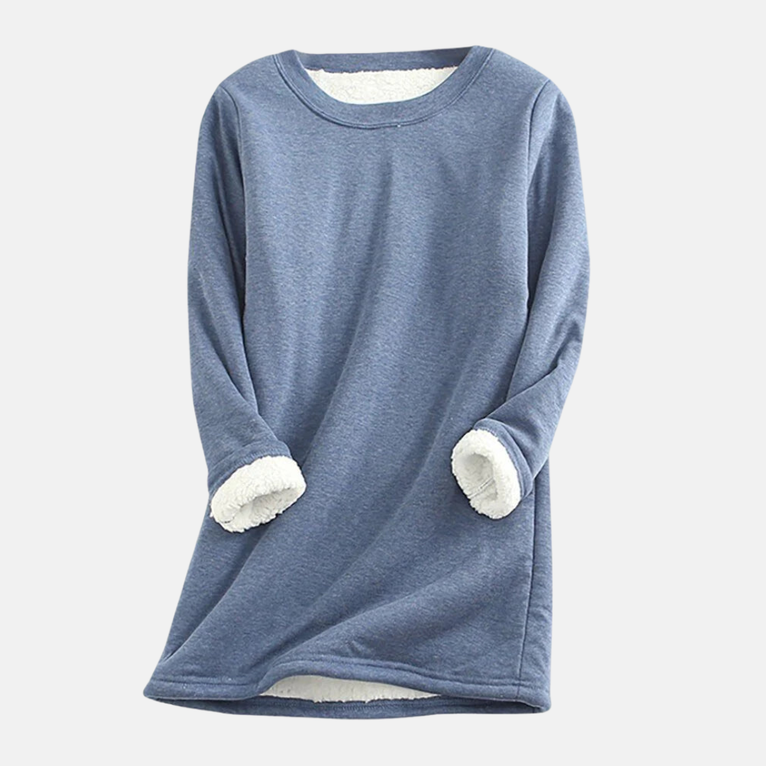 Damen Sweatshirt Strick Lockere Passform Rundhalsausschnitt