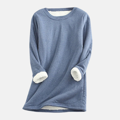Damen Sweatshirt Strick Lockere Passform Rundhalsausschnitt