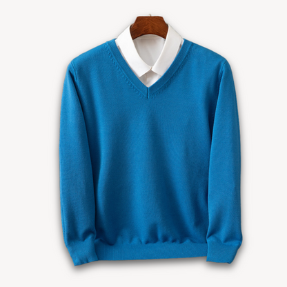 Herren Kaschmirpullover V-Ausschnitt Weich Elegant