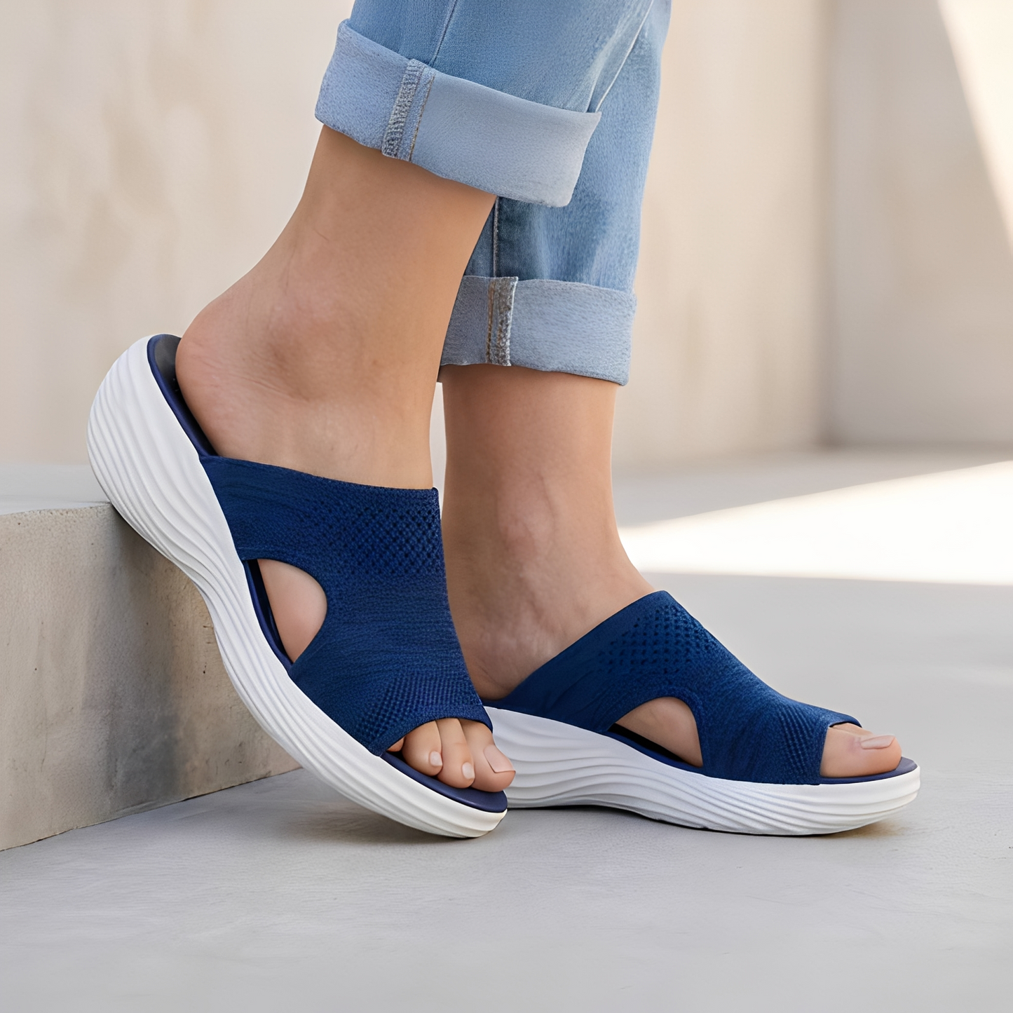 Damen Sommerleichte Schuhe Leicht Beige