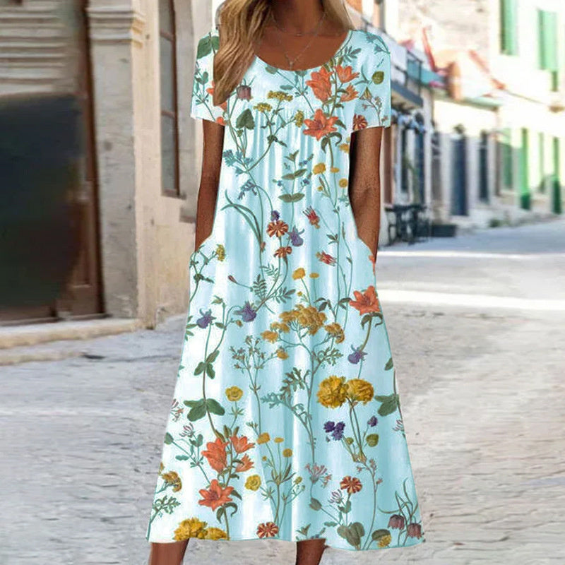 Norvielle Damen Sommerkleid Leicht Fließend
