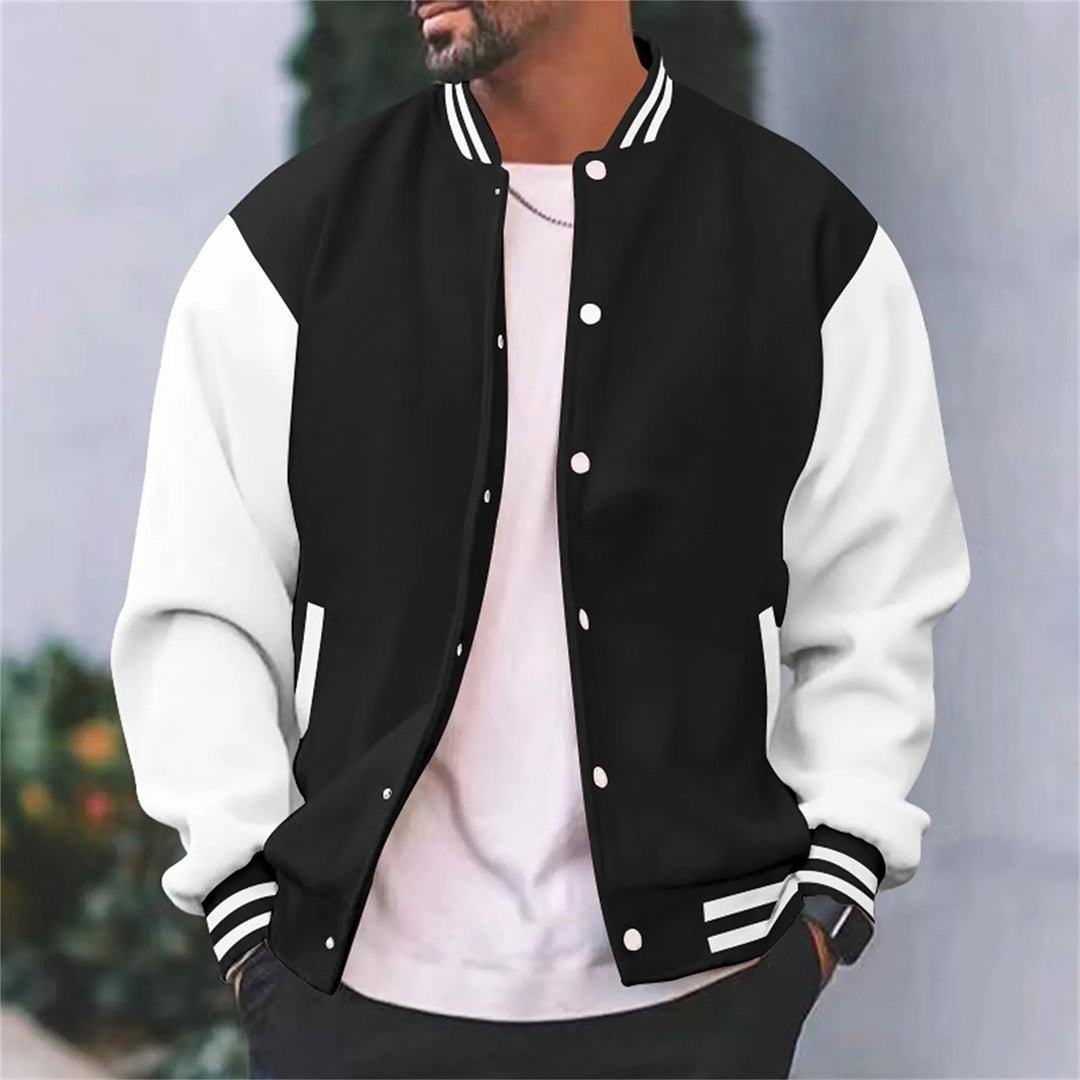 Herren Baseballjacke Sommer Bomberjacke Button-Up - Norvielle