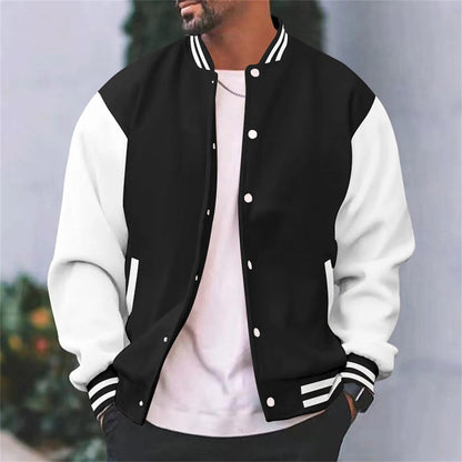 Herren Baseballjacke Sommer Bomberjacke Button-Up - Norvielle
