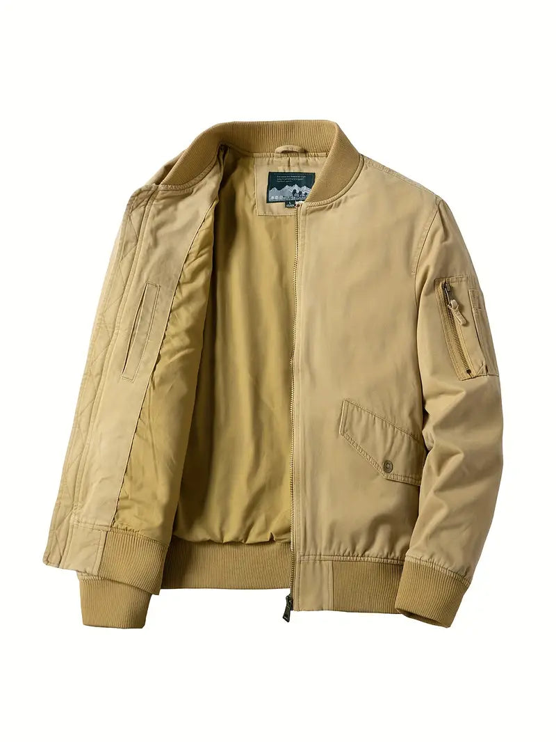 Herren Bomberjacke Leicht Winddicht Mit Reißverschluss - Norvielle