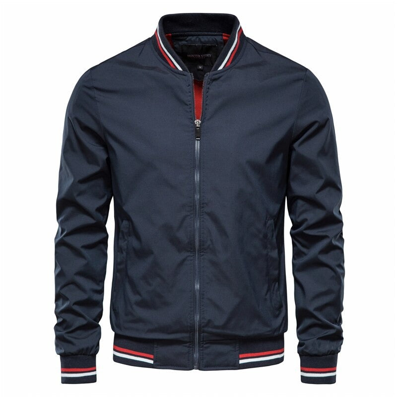 Bomberjacke | Reißverschluss | Schmale Passform | Herbstjacke | Herrenjacke-Blau-M-Chaps Herrenmode