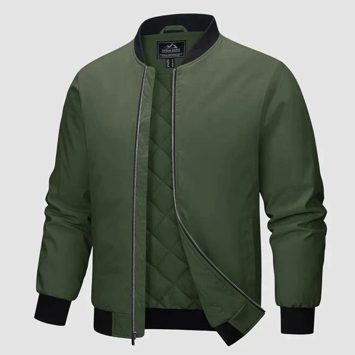 Bomberjacke | Steppfutter | Reißverschluss | Winter-Bomberjacke | Herrenjacke-Armeegrün-S-Chaps Herrenmode