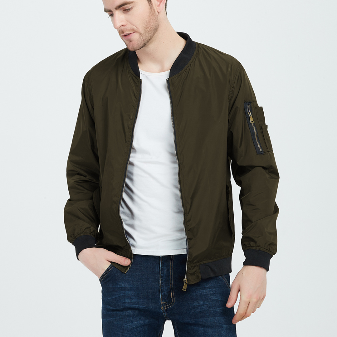 Herren Bomberjacke Lässige Vintage Reißverschluss Jacke - Norvielle