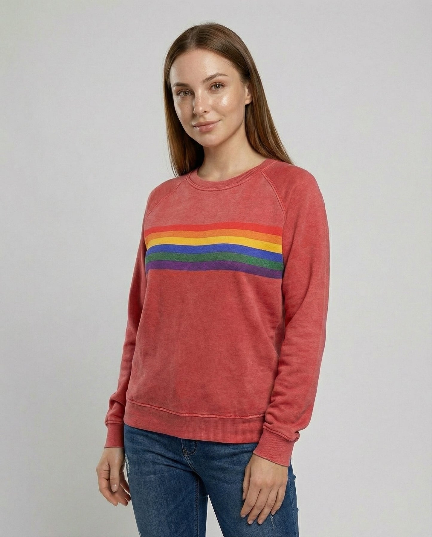 Damen Weicher Regenbogenpullover - Norvielle