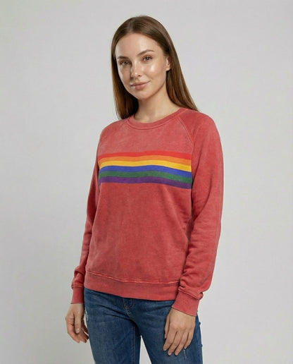 Damen Weicher Regenbogenpullover - Norvielle