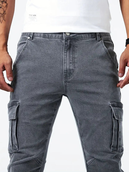 Männer Cargohose Lässig Baumwolle Blau - Norvielle