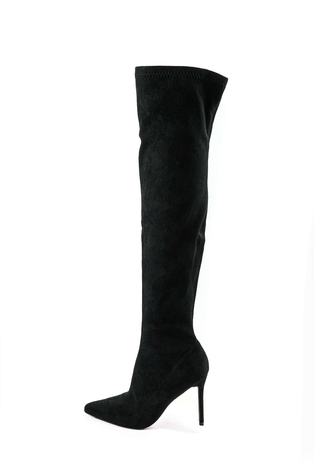 Damen Overknee-Stiefel Velours Elegant