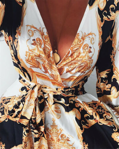 Norvielle Damen Boho-Kleid mit Schlitz