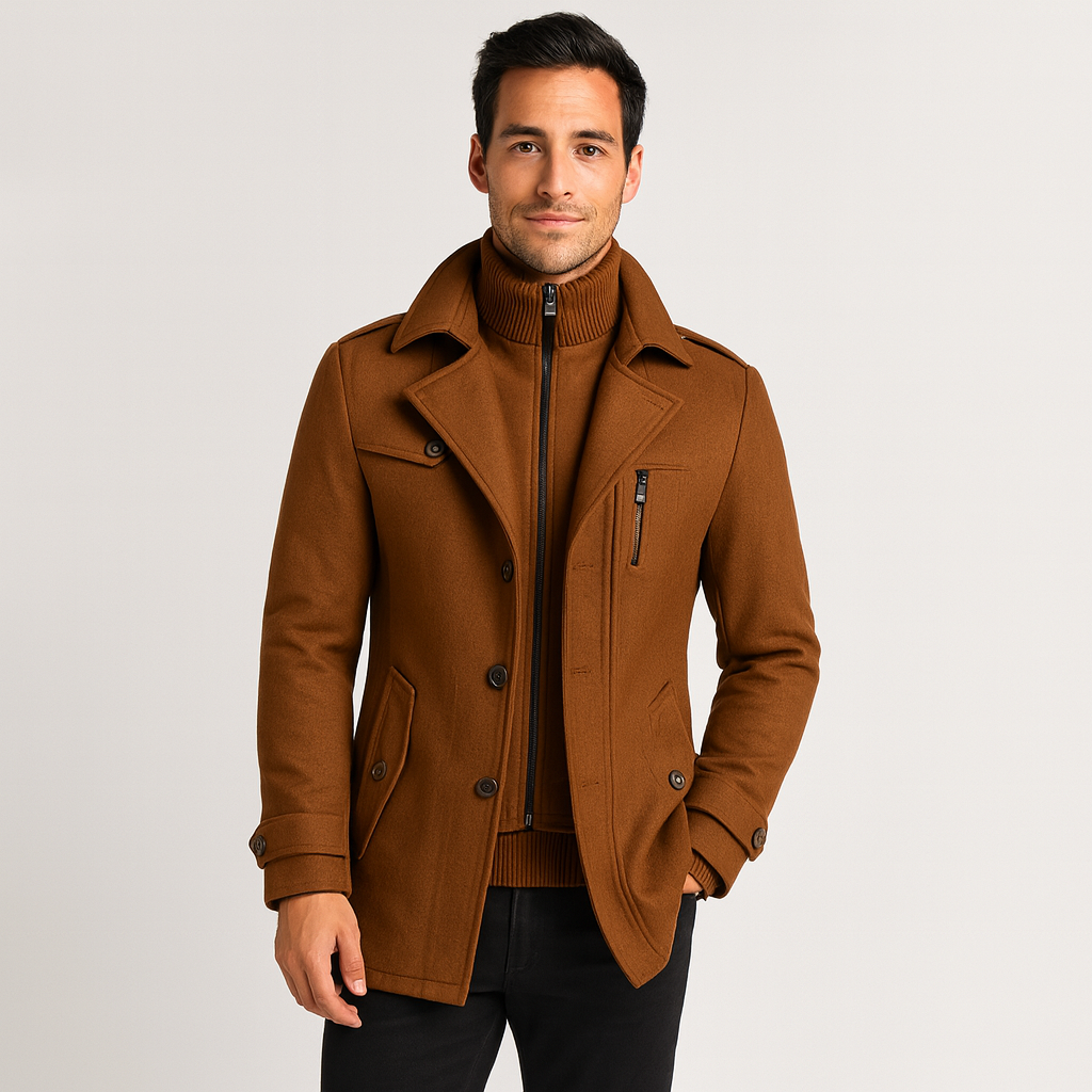 Herren Langarmmantel Herbst Winter Oberbekleidung - Norvielle