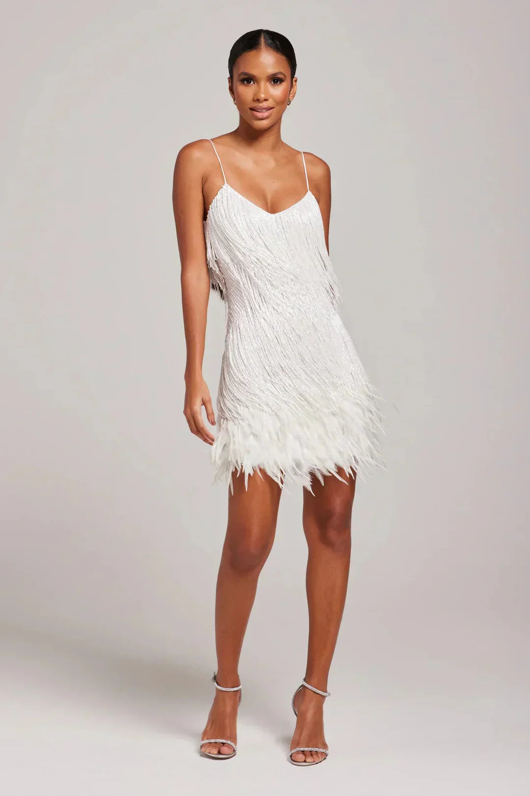 Elegante Damen Mini-Robe mit Fransen