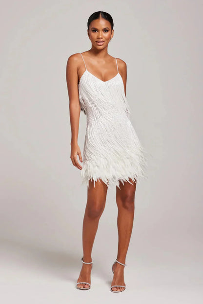 Elegante Damen Mini-Robe mit Fransen