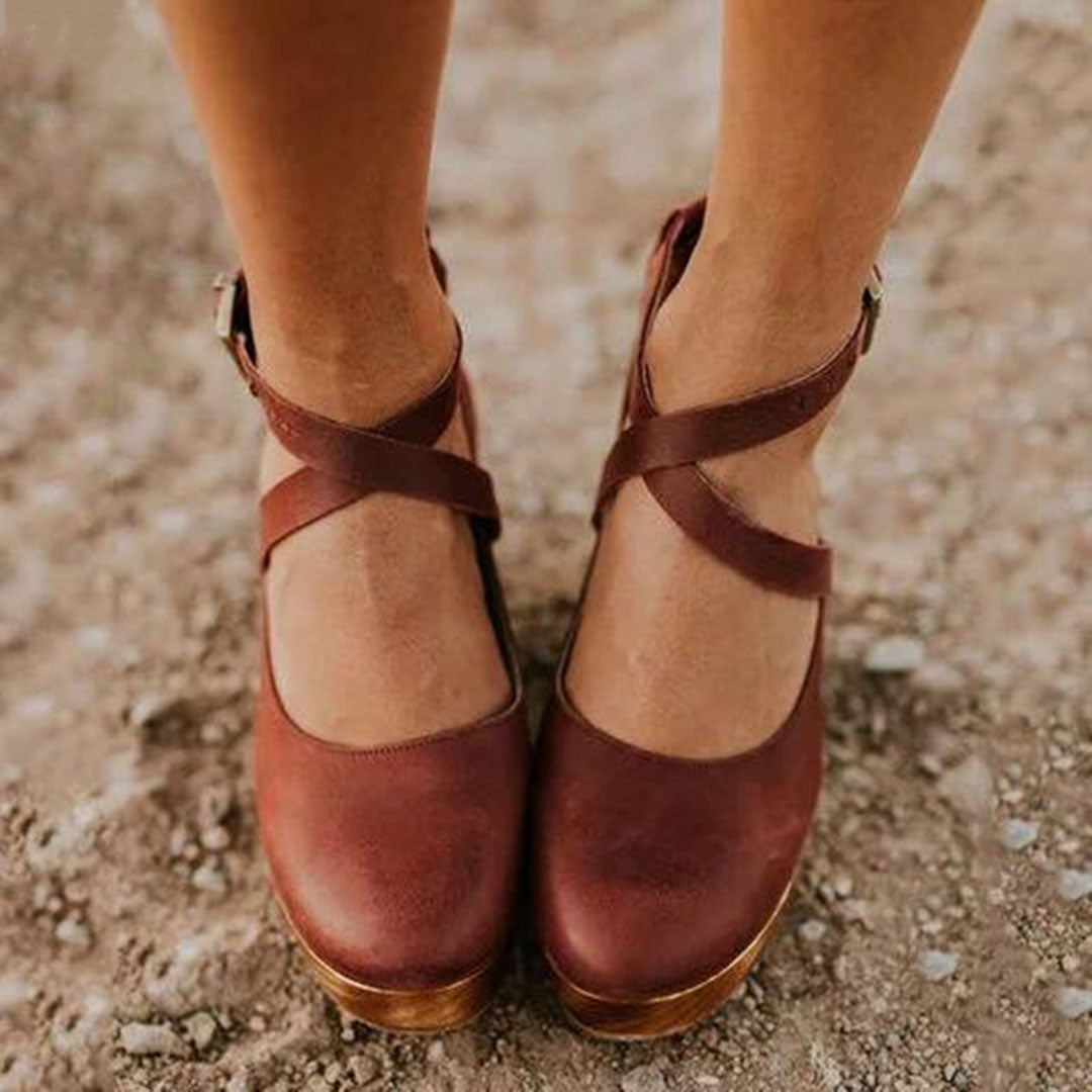 Damen Elegante Wedge High Heels Geschlossene Zehen