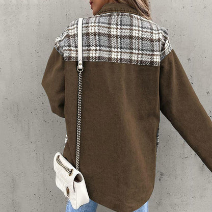 Damen Jeansjacke Kariert