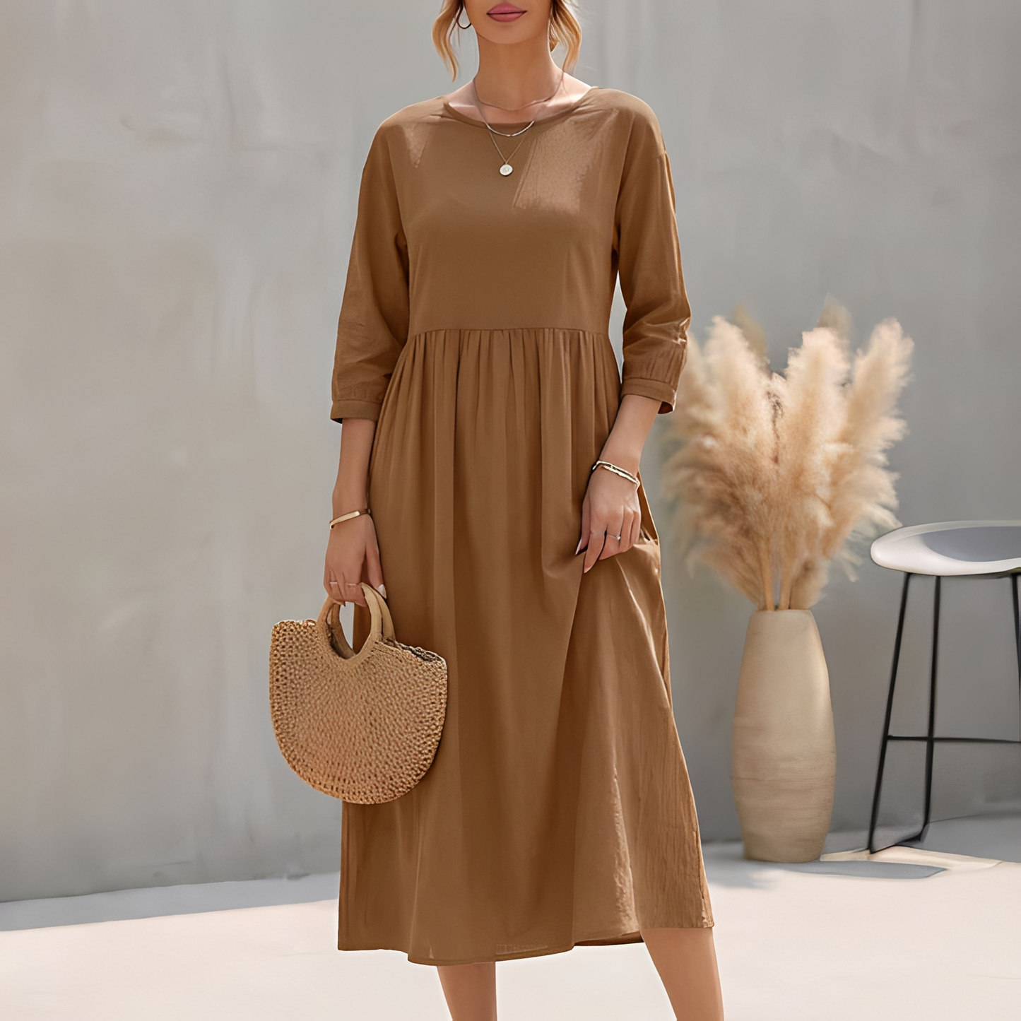 Agatine Damen Sommerkleid Leicht Modern