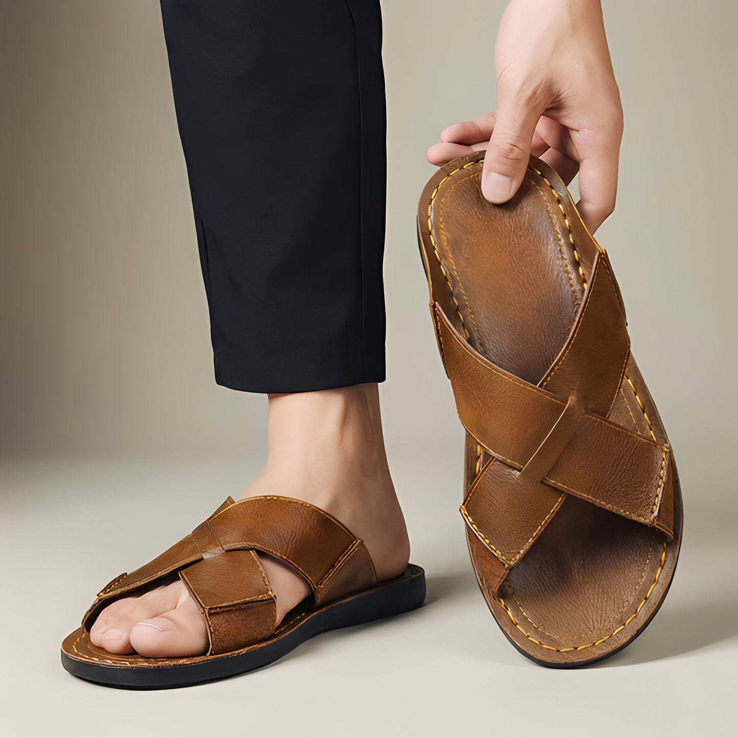Herren Sommer-Sandalen Leder
