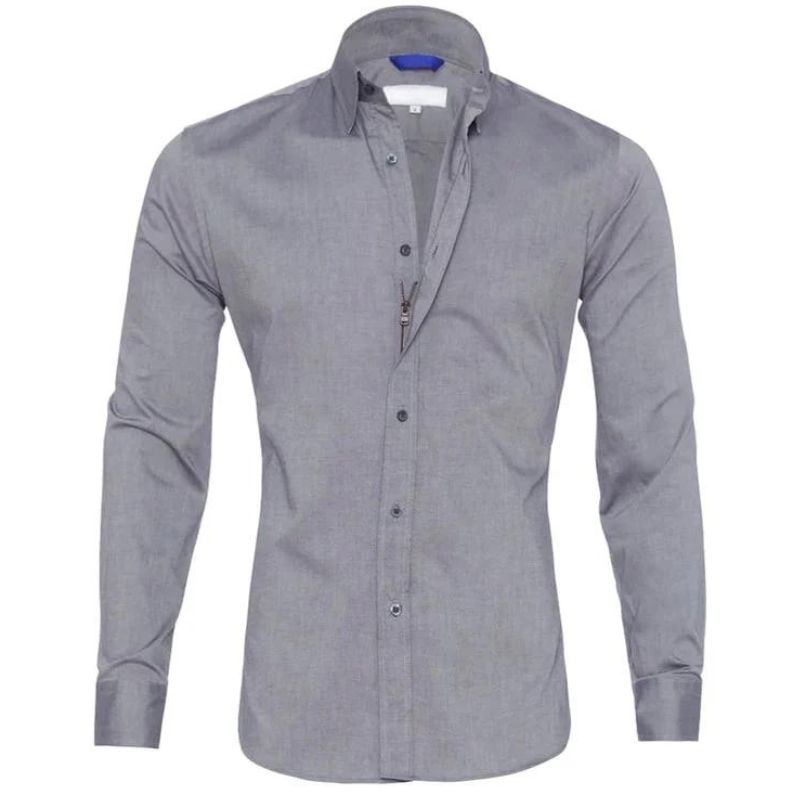 Herren Langarmhemd Bügelfrei Button-Up - Norvielle