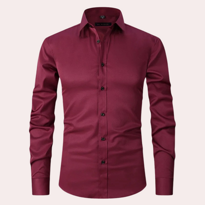 Herren Anzughemd Slim Fit Bügelfrei Stretch - Norvielle