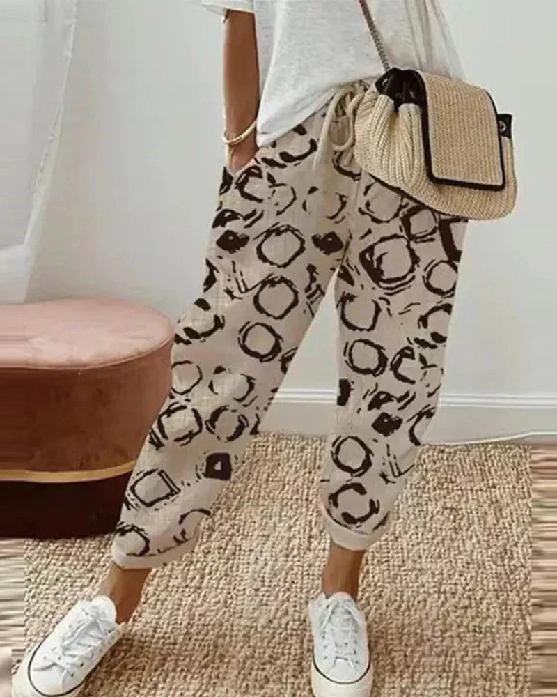 Burga Damen Sommerhose Leicht Modisch Beige