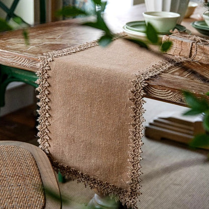 Jute Tischläufer Boho Stil Natur