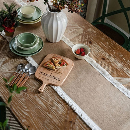 Jute Tischläufer Boho Stil Natur