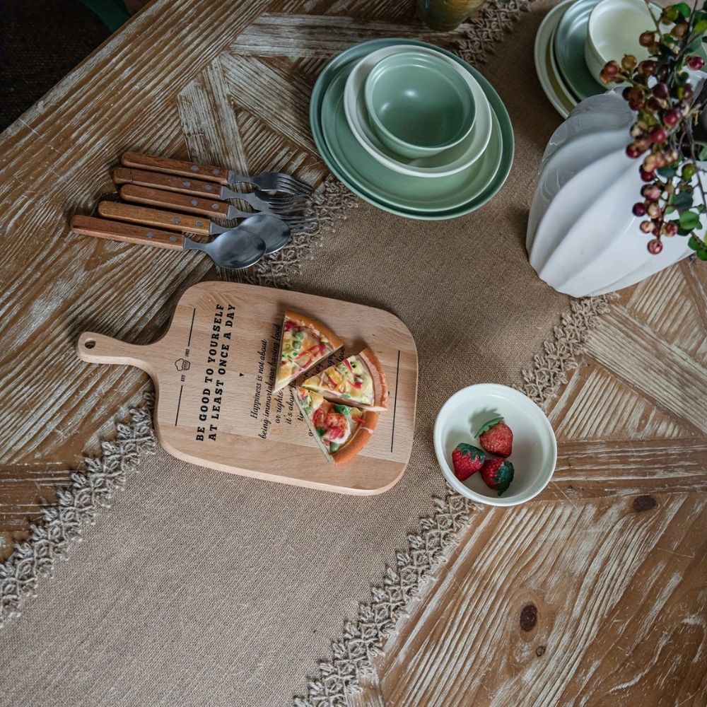 Jute Tischläufer Boho Stil Natur