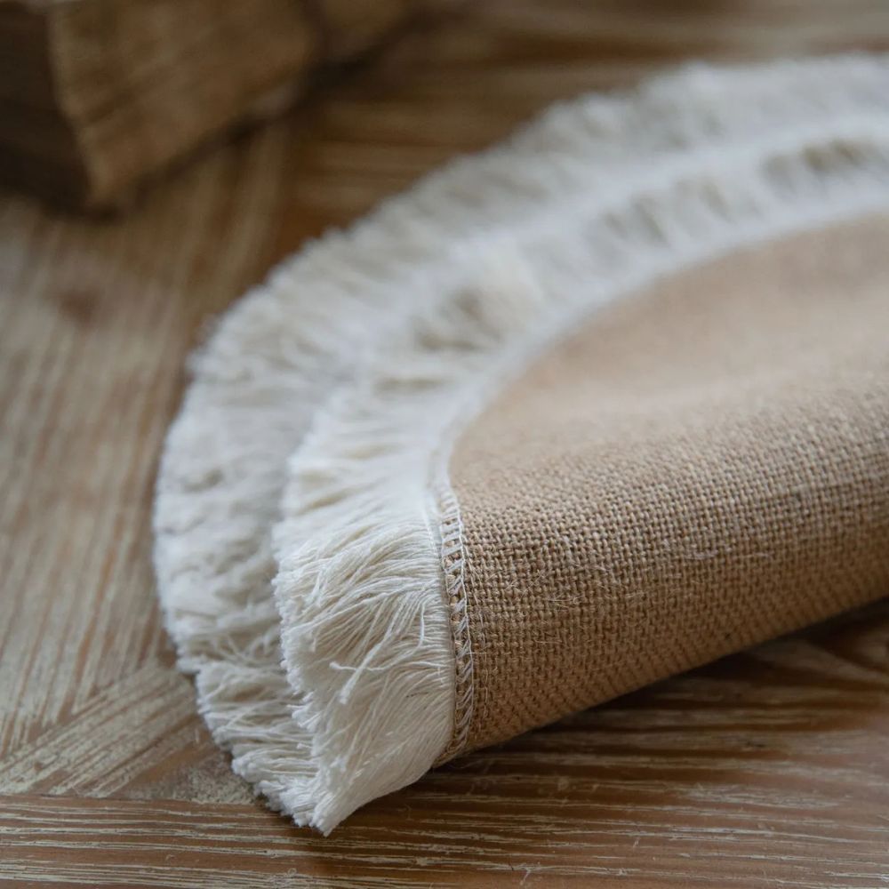 Jute Tischläufer Boho Stil Natur